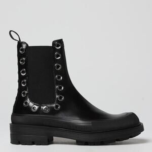 Alexander McQueen Leather Grommets Eyelet Details Stack Chelsea Boots Size 42.5